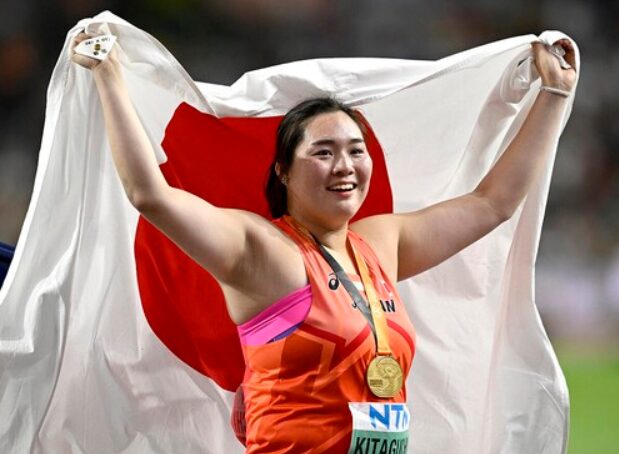 世界陸上での金メダル獲得した北口榛花選手：web Sportiva