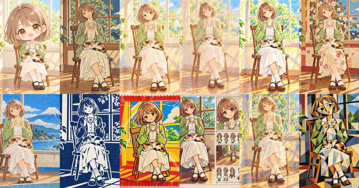AIイラストの画風100選｜同じキャラで見比べる“〇〇風”一覧と使いどころ